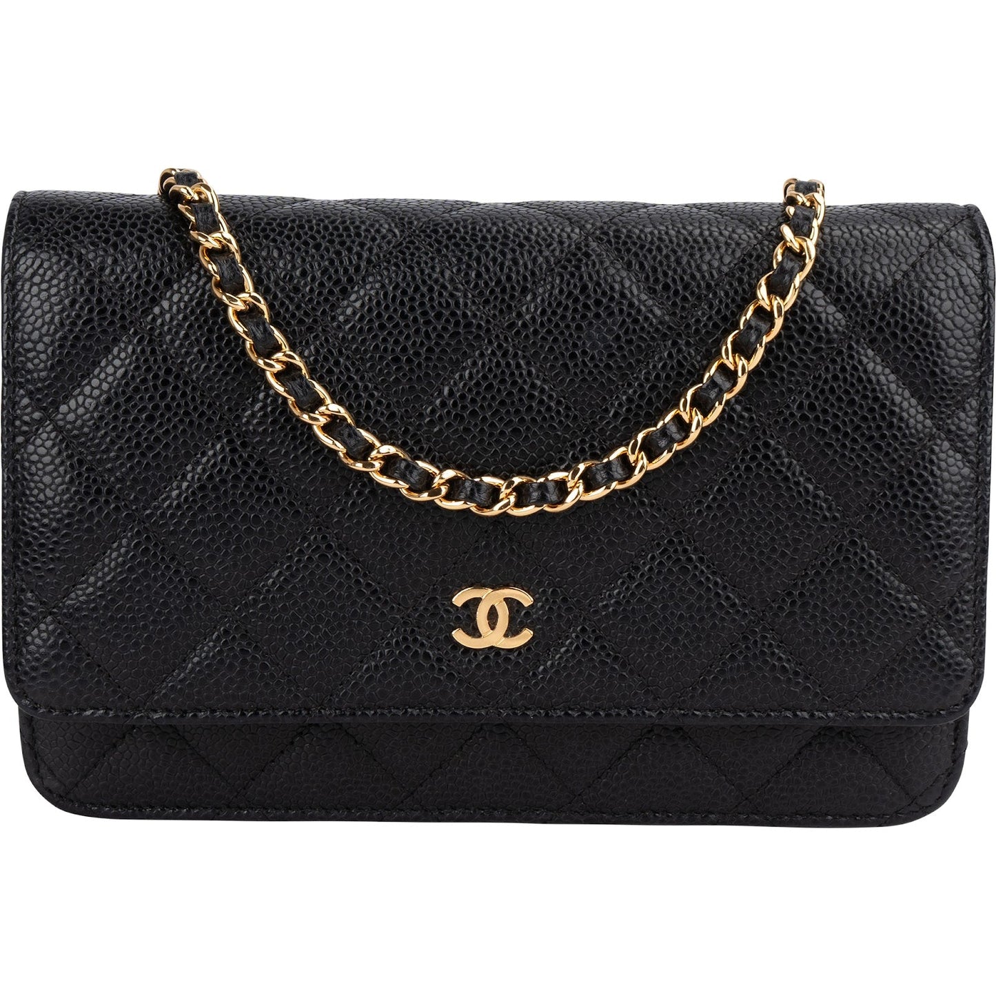Chanel Quilted Caviar Leather Wallet on Chain Crossbody Bag