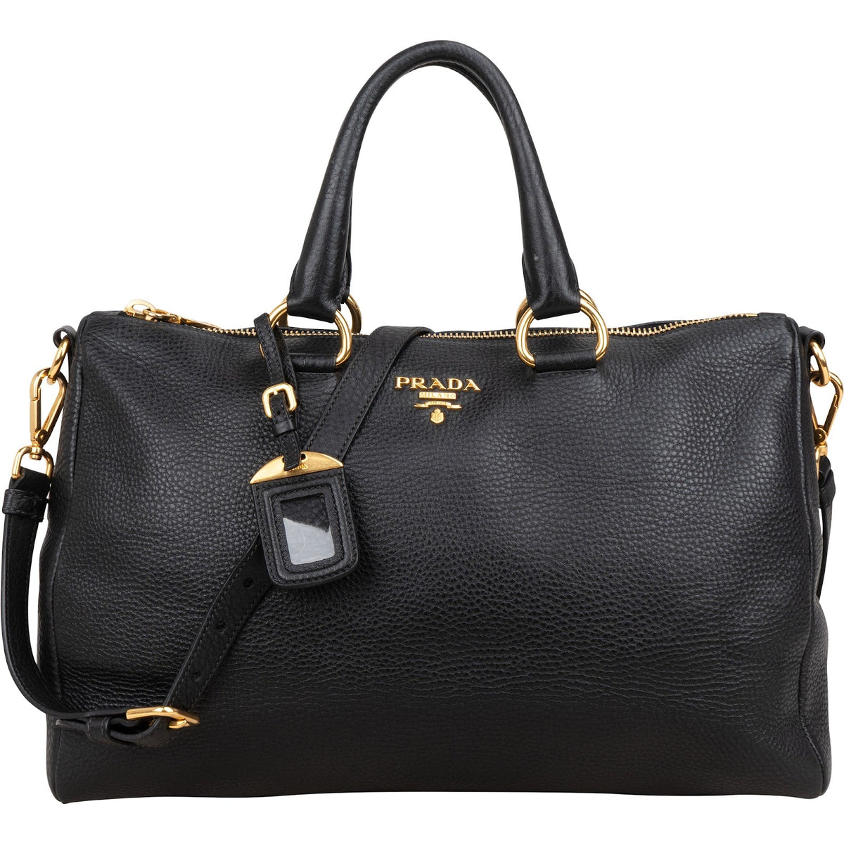 Prada Vitello Daino Leather Bauletto Handbag