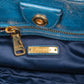 Miu Miu Blue Vitello Lux Leather Small Front Bow Handbag