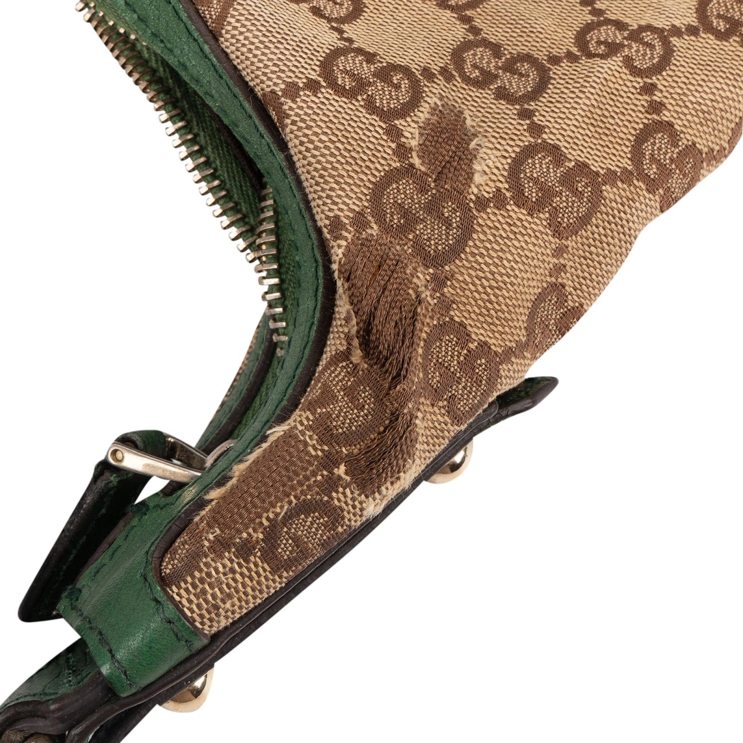 Gucci Monogram GG Web Stripe Horsebit Hobo Shoulder Bag