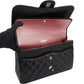 Chanel Quilted Caviar Leather Palladium Double Flap Jumbo Crossbody Bag