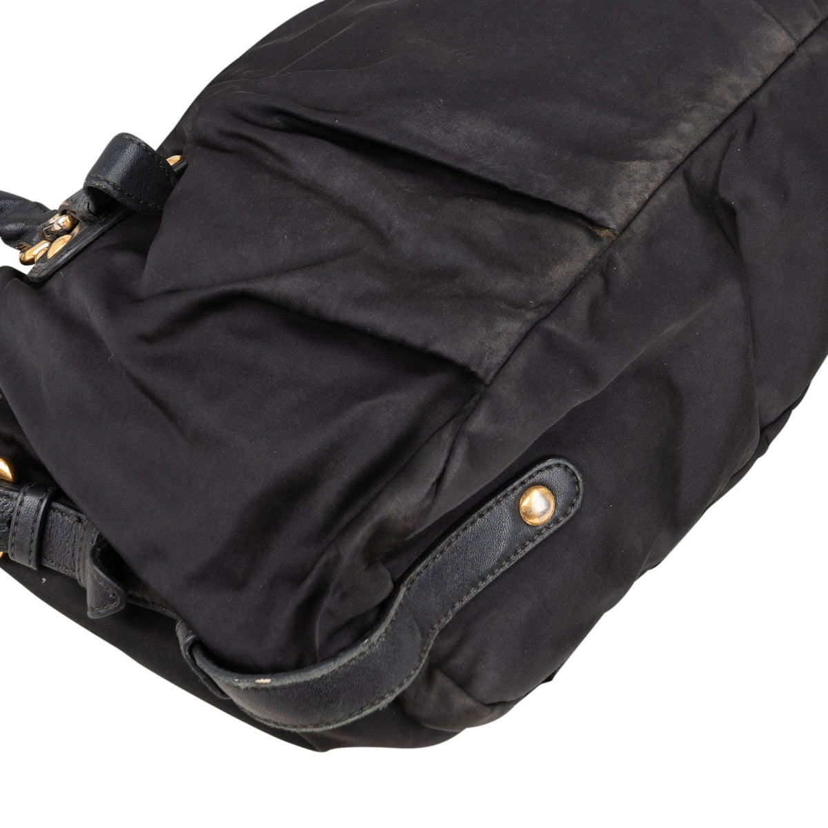 Prada Black Nylon Logo Handbag