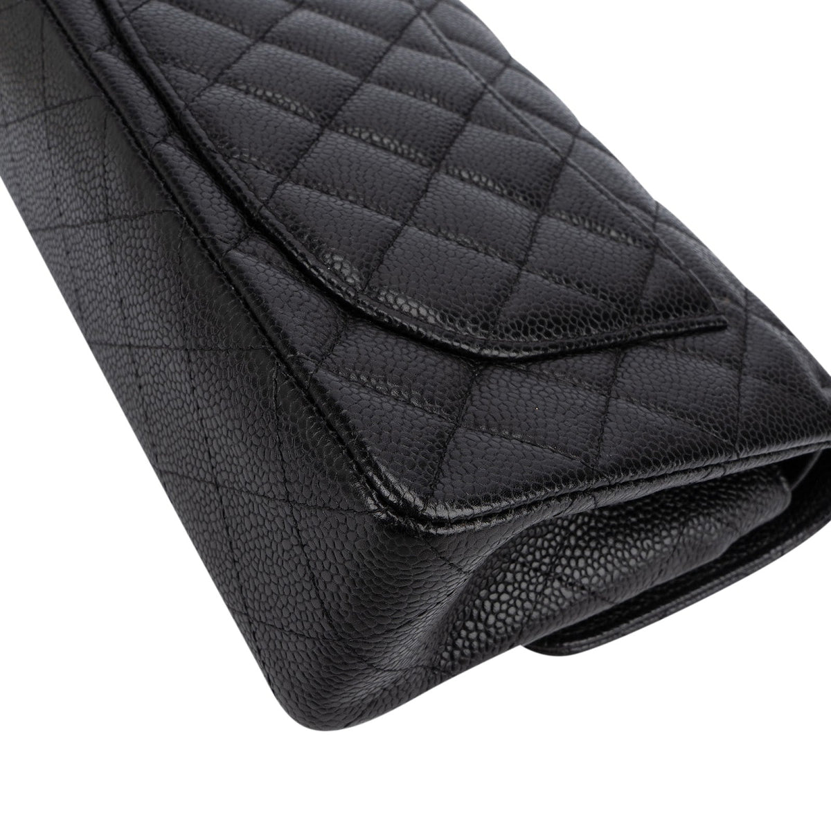 Chanel Quilted Caviar Leather Small Double Flap Shoulder Bag