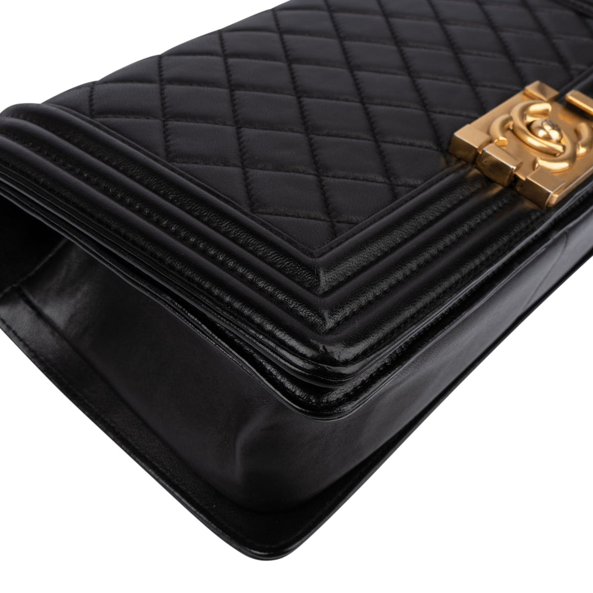 Chanel Quilted Lambskin Medium Boy Single Flap Crossbody Bag