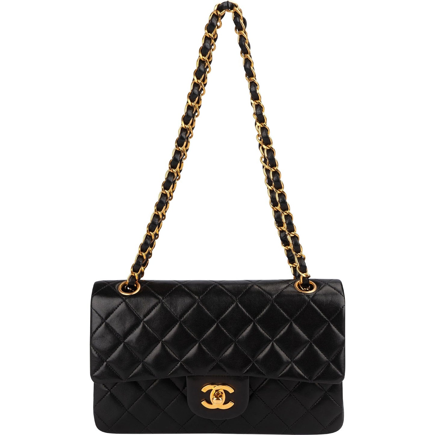 Chanel Quilted Lambskin 24K Small Double Flap Shoulder Bag