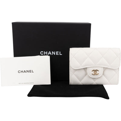 Chanel Quilted Caviar Leather Classic Coin Mini Wallet