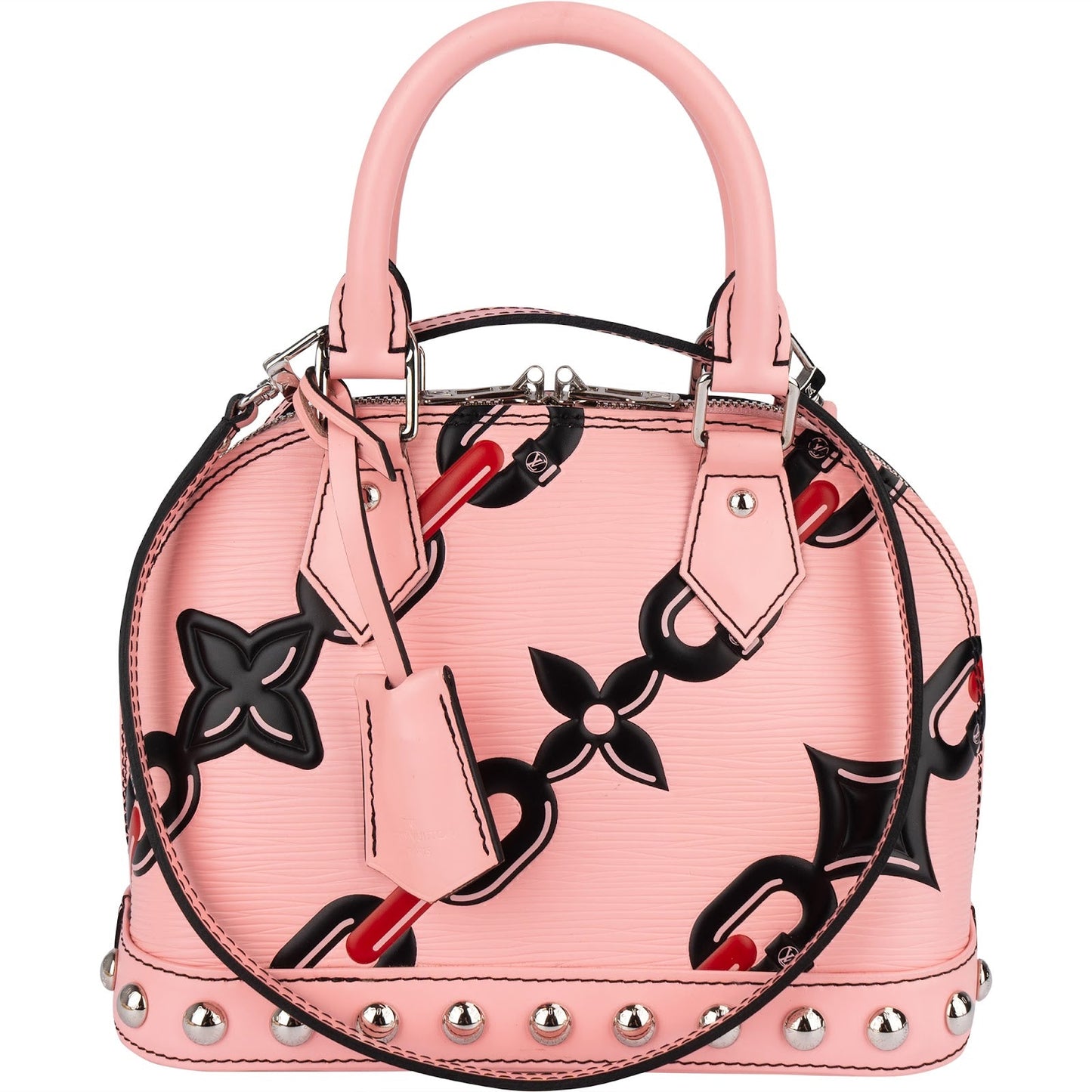 Louis Vuitton Pink Epi Leather Chain Flower Alma BB Handbag