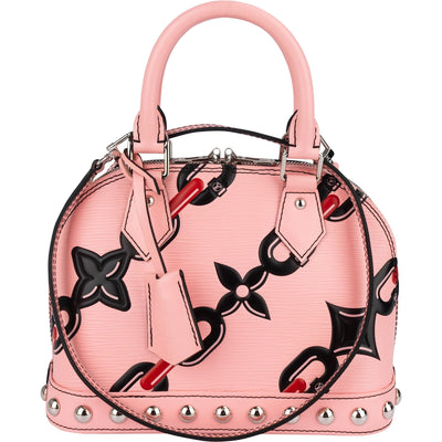 Louis Vuitton Pink Epi Leather Chain Flower Alma BB Handbag