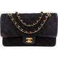 Chanel Quilted Suede 24K Gold Medium Double Flap Shoulder Bag