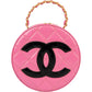 Chanel Iconic Quilted Patent Leather Round Vanity Handbag