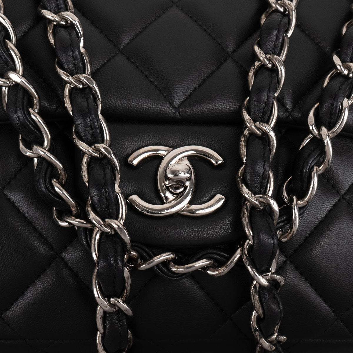 Chanel Quilted Lambskin Palladium Maxi Single Flap Crossbody Bag