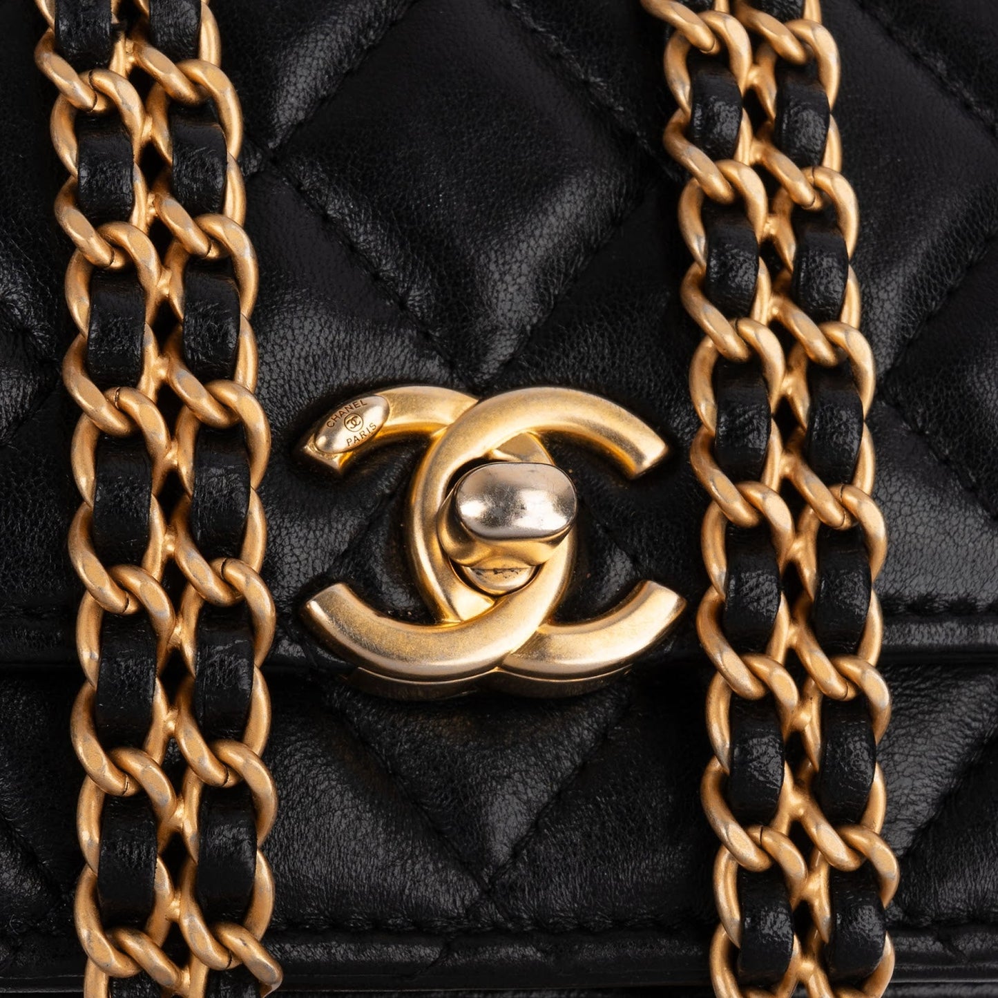 Chanel Quilted Lambskin Rectangular Wallet On Chain Crossbody Bag