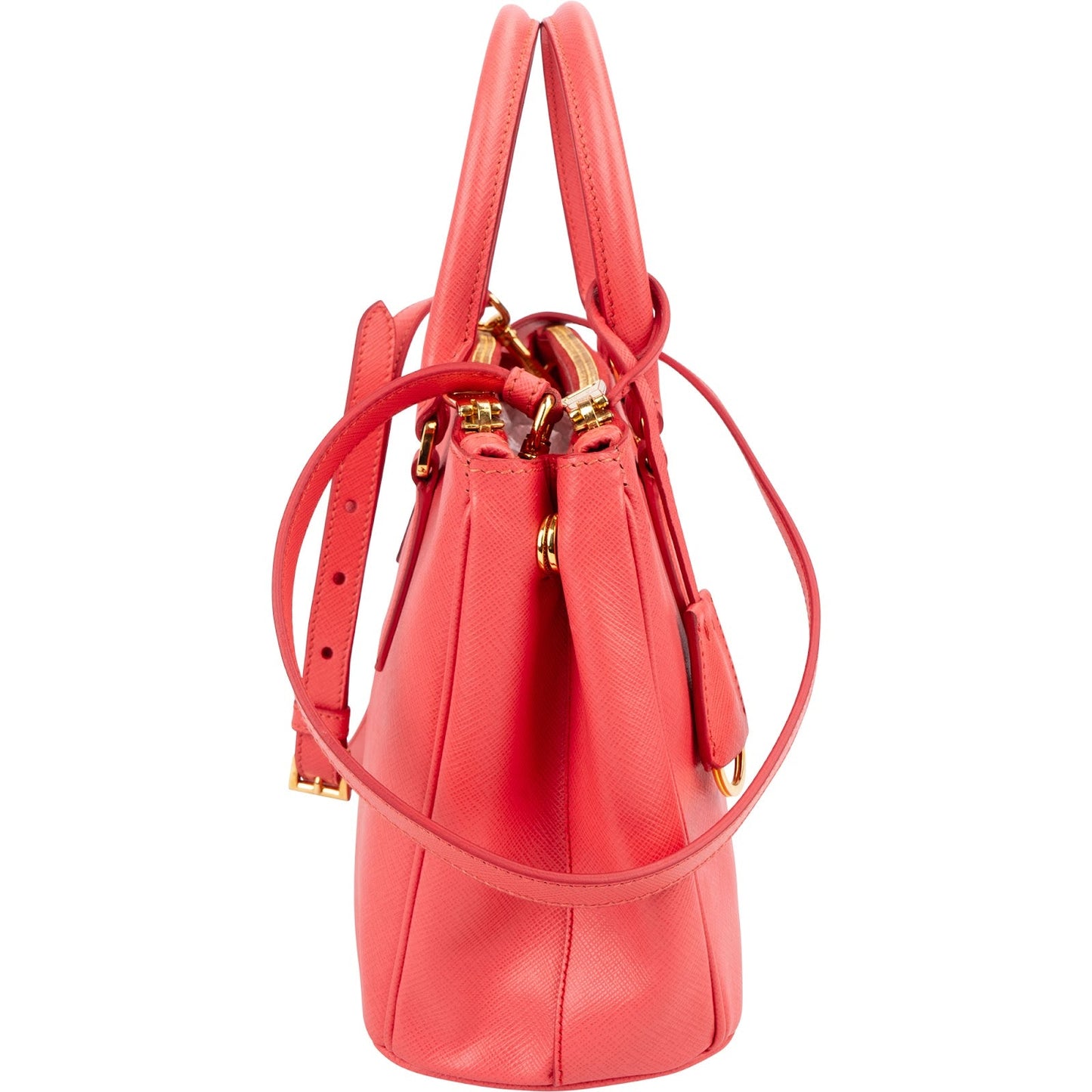 Prada Pink Saffiano Leather Small Galleria Handbag