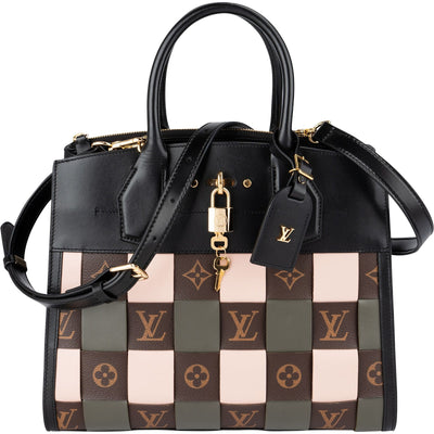 Louis Vuitton Monogram Canvas Checkboard Tressage City Steamer MM Handbag