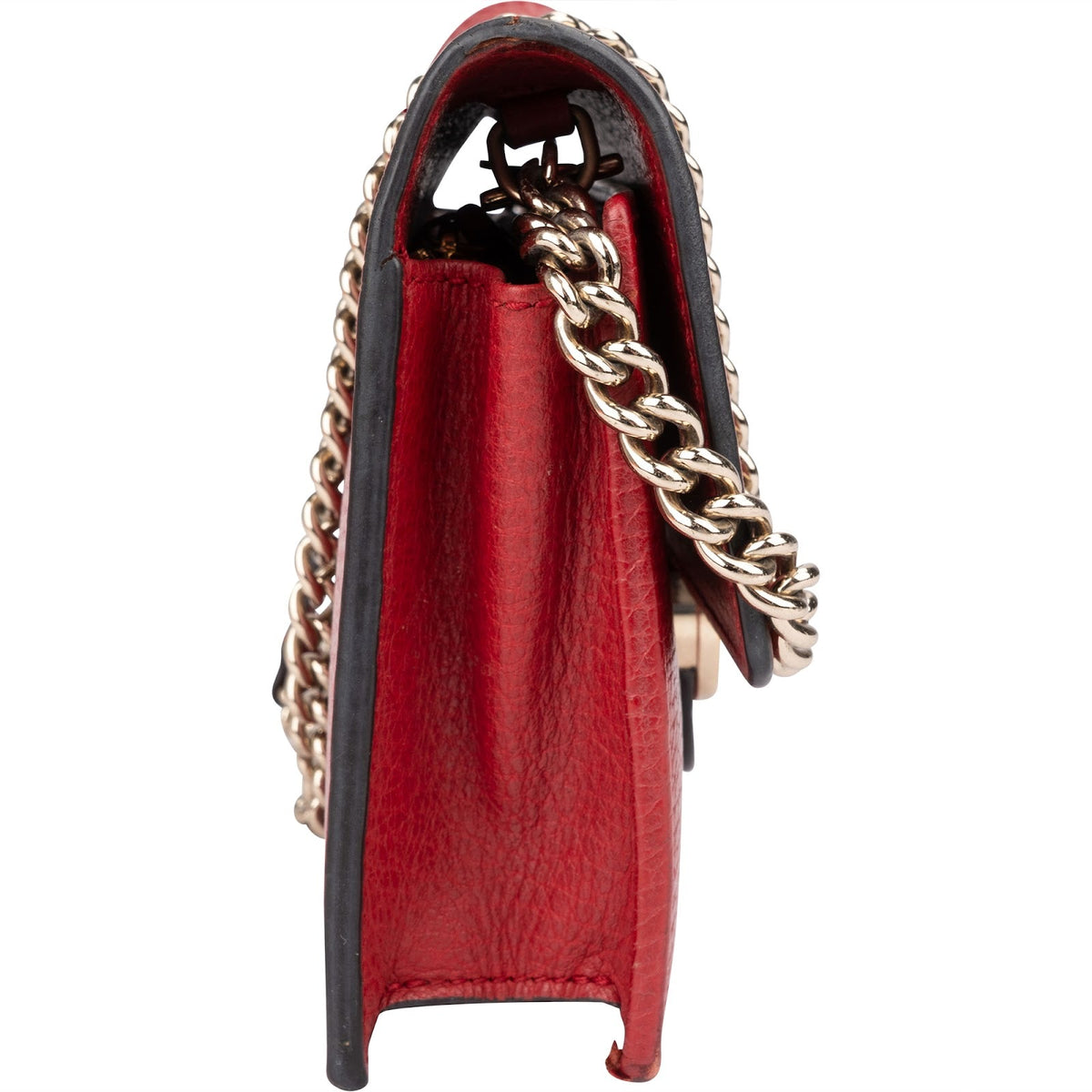 Gucci Interlocking GG Wallet On Chain aus genarbtem Leder – Ansicht 3