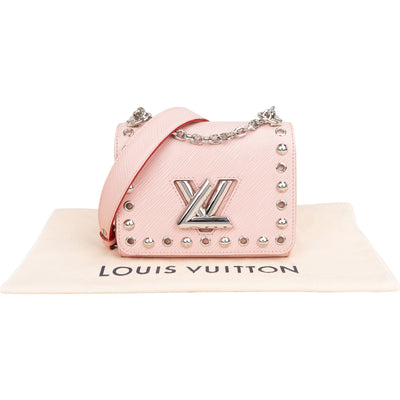 Louis Vuitton Rose Ballerine Epi Leather Studdy Perfo Twist PM Crossbody Bag