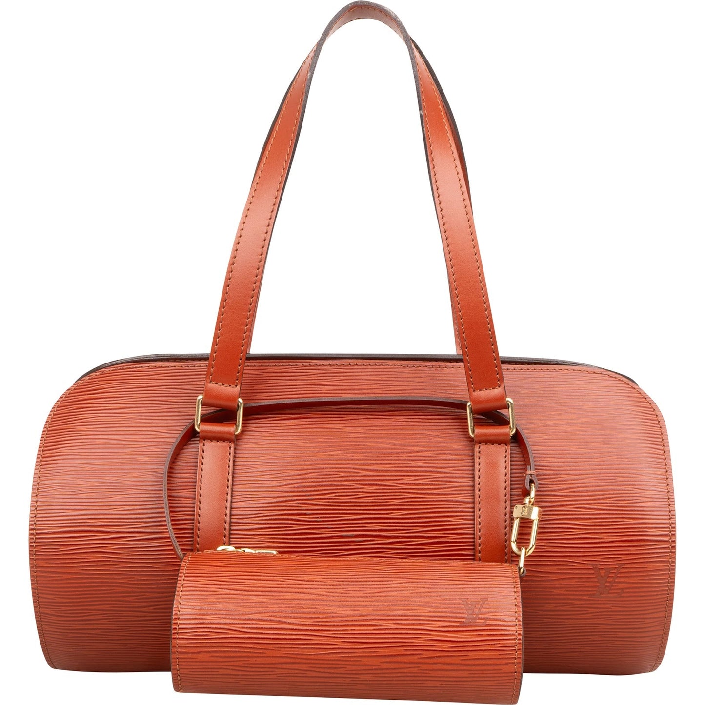 Louis Vuitton Cognac Epi Leather Soufflot Set Handbag