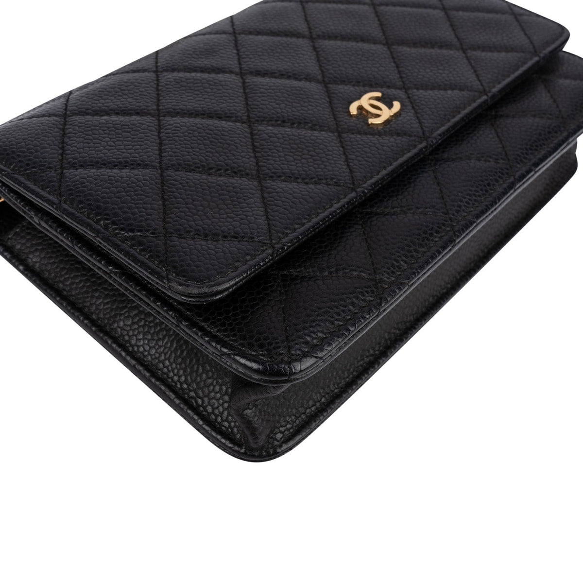 Chanel Quilted Caviar Leather CC Wallet On Chain Crossbody Bag