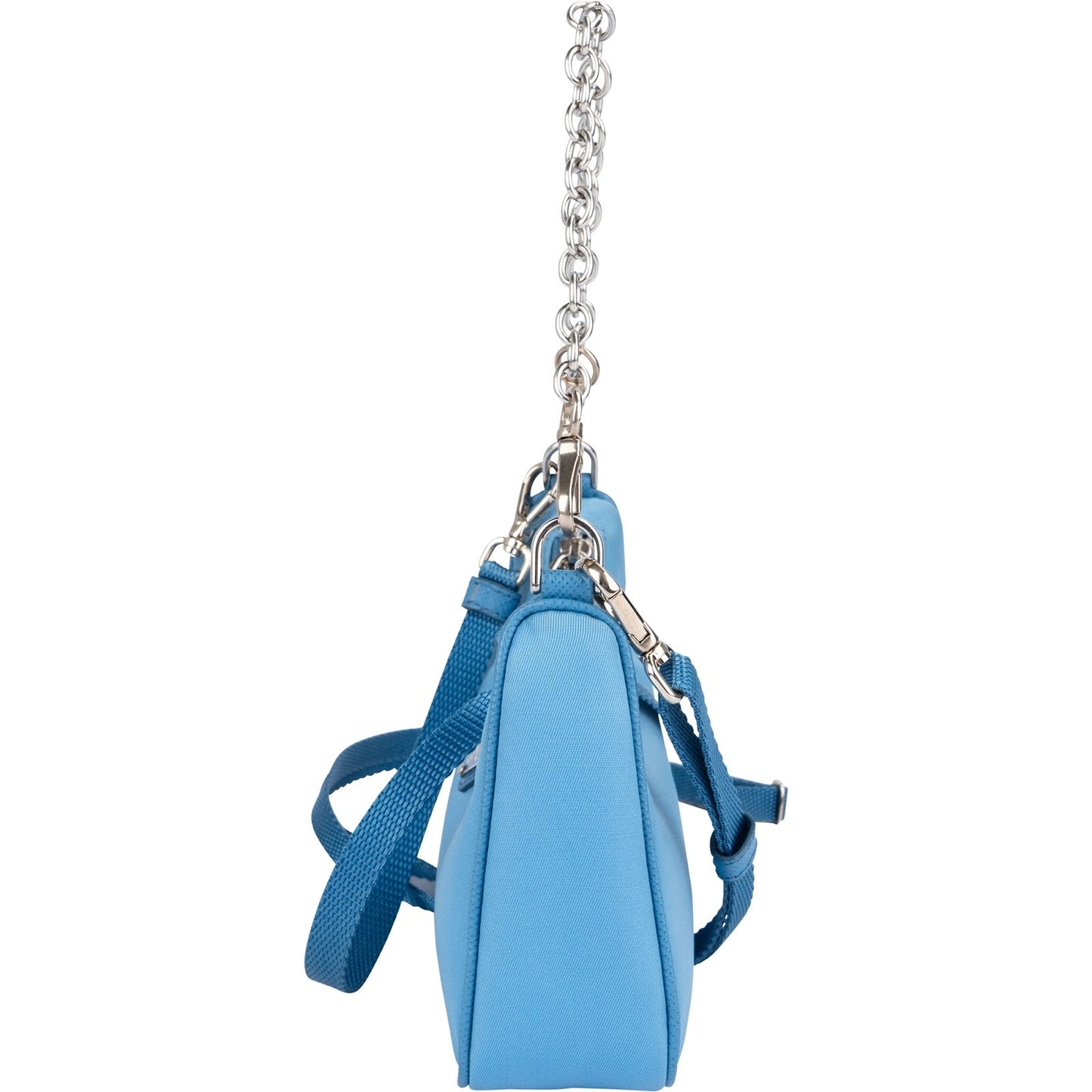 Prada Blue Nylon Triangle Re-Edition Crossbody Bag