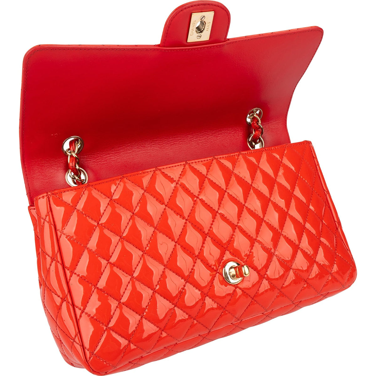 Chanel Lackleder Valentine Single Flap Umhängetasche, Bild 12 von 15