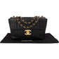 Chanel Vertical Quilted Lambskin 24K Gold Jumbo Single Flap Crossbody Bag