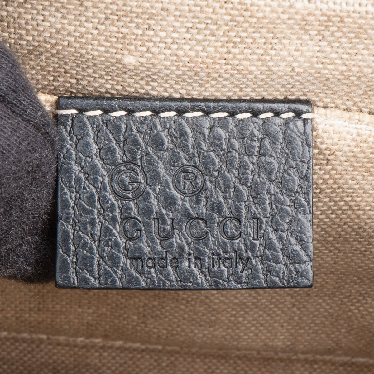 Gucci Black Leather Interlocking GG Crossbody Bag