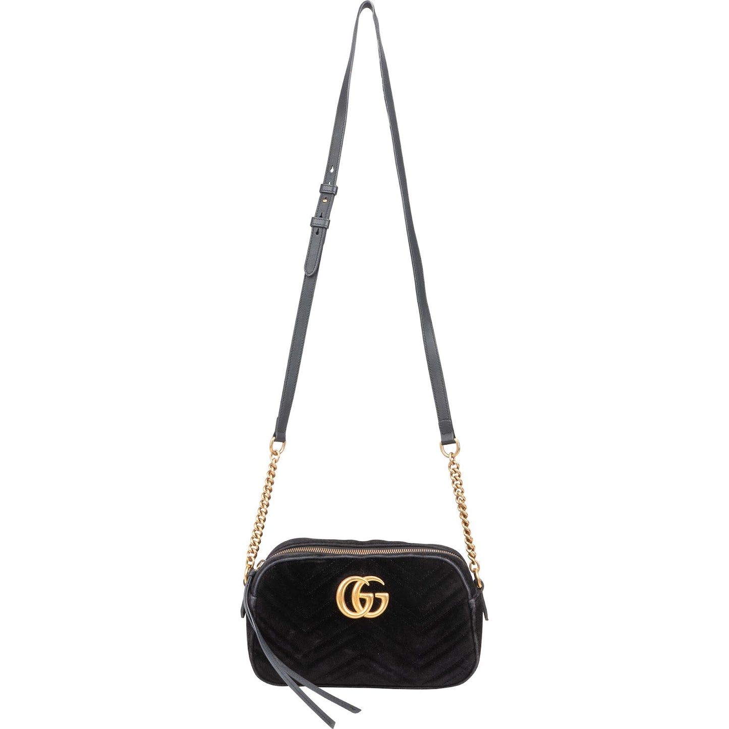 Gucci Chevron Velvet Marmont GG Crossbody Bag