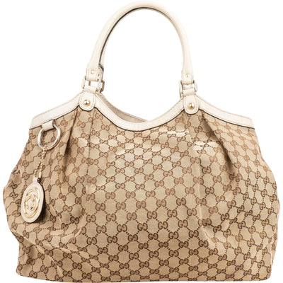 Gucci Monogram GG Canvas Sukey Large Hobo Tote Handbag