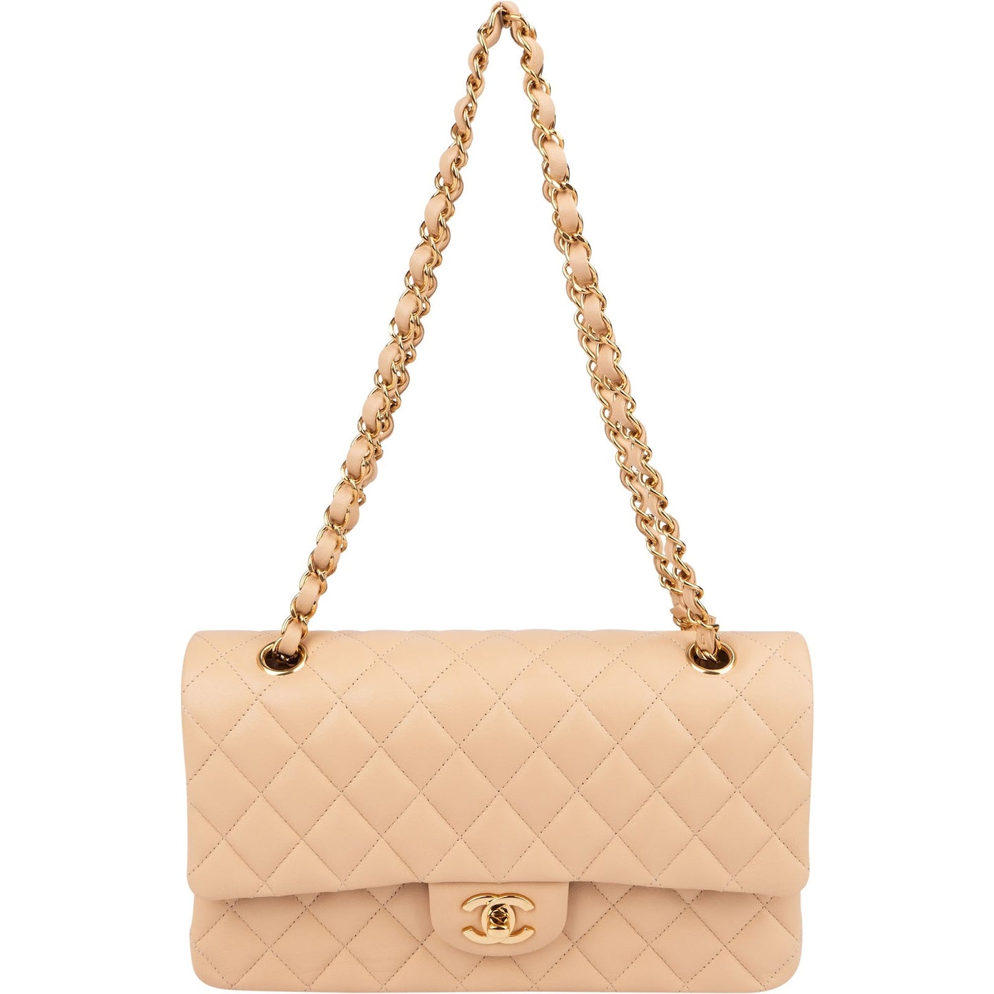 Chanel Quilted Lambskin Medium Double Flap Shoulder Bag