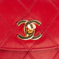 Chanel Red Quilted Stitched Lambskin Vintage CC Belt Crossbody Bag
