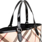 Burberry Nova-Check Monogram Patent Leather Tote Shoulder Bag