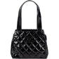 Chanel Quilted Patent Leather CC Small Tote Handbag