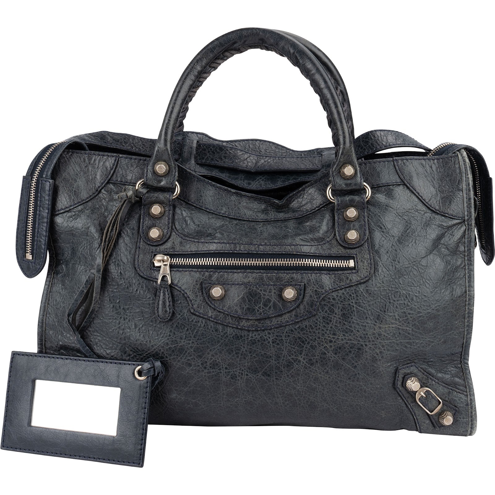 Balenciaga Dark Blue Leather City Handbag