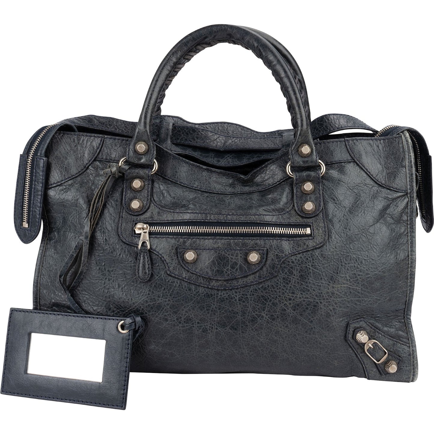 Balenciaga Dark Blue Leather City Handbag