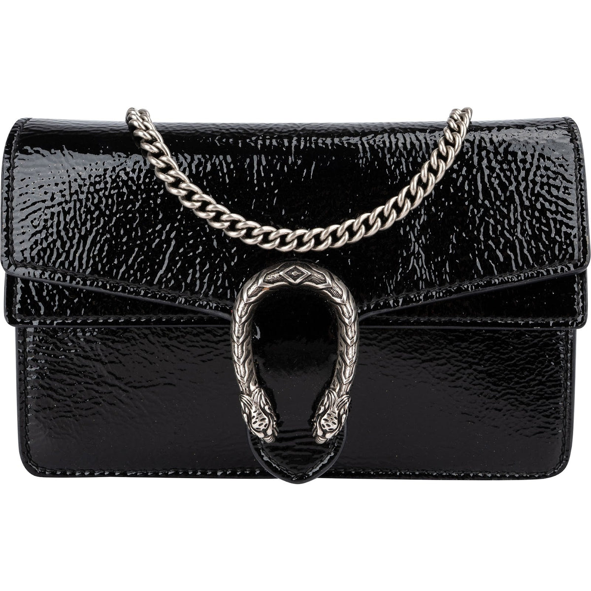 Gucci Wrinkled Patent Leather Dionysus Super Mini Crossbody Bag