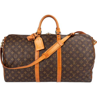 Louis Vuitton Monogram Canvas Keepall 55 Bandoulière Travel Bag