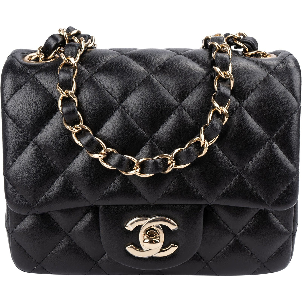 Chanel Quilted Lambskin Mini Square Single Flap Crossbody Bag