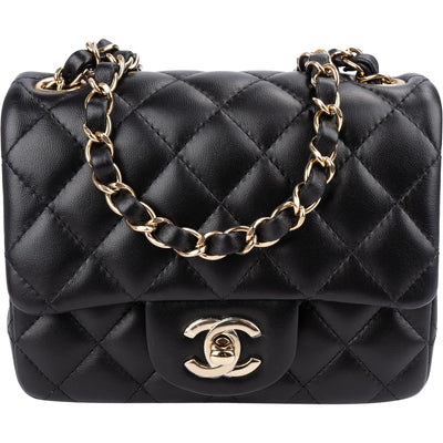 Chanel Quilted Lambskin Mini Square Single Flap Crossbody Bag