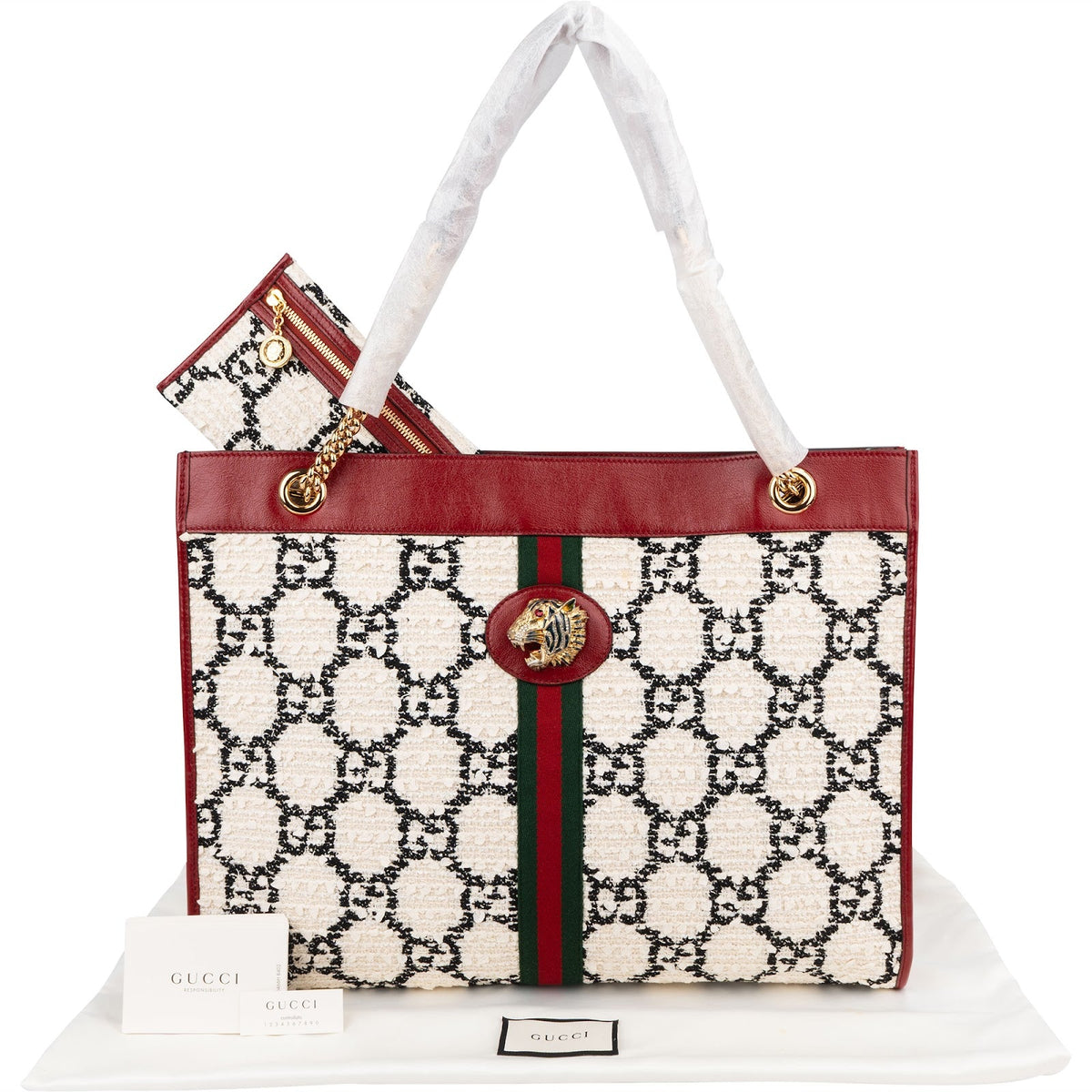 Gucci Rajah Tote aus GG Tweed – Ansicht 2