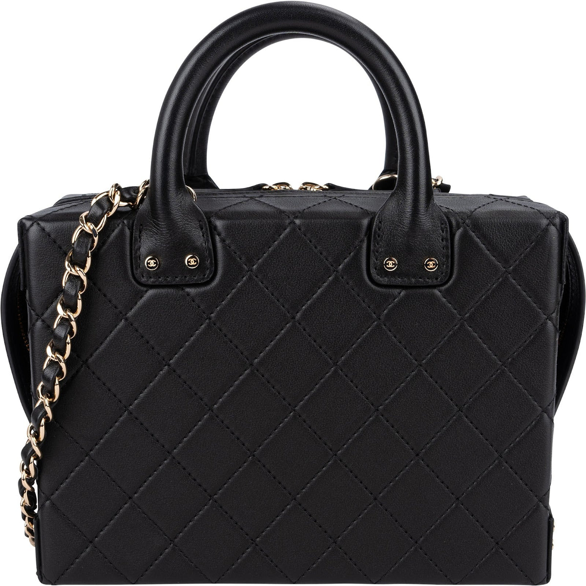 Chanel Quilted Lambskin CC Stitched Vanity Crossbody Handbag