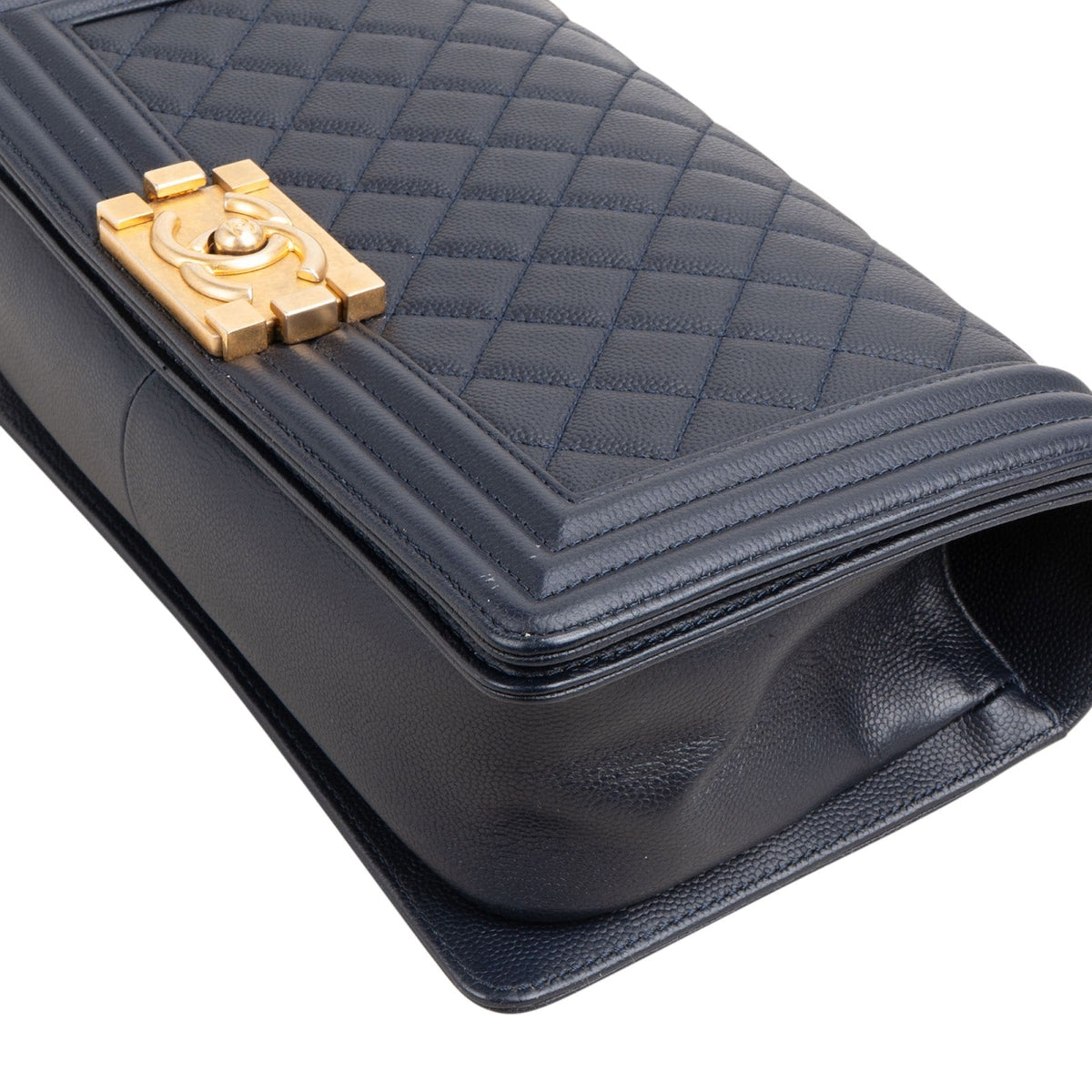 Chanel Quilted Caviar Leather Medium Boy Single Flap Crossbody Bag