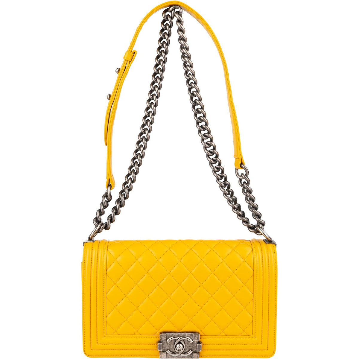 Chanel Quilted Lambskin Medium Boy Single Flap Crossbody Bag