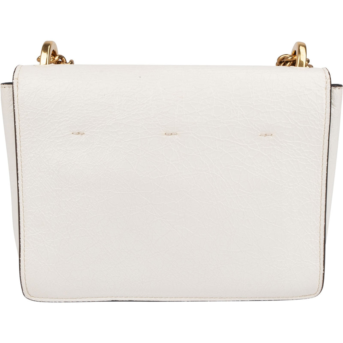 Fendi Kan U Flap aus weißem Lackleder – Ansicht 4