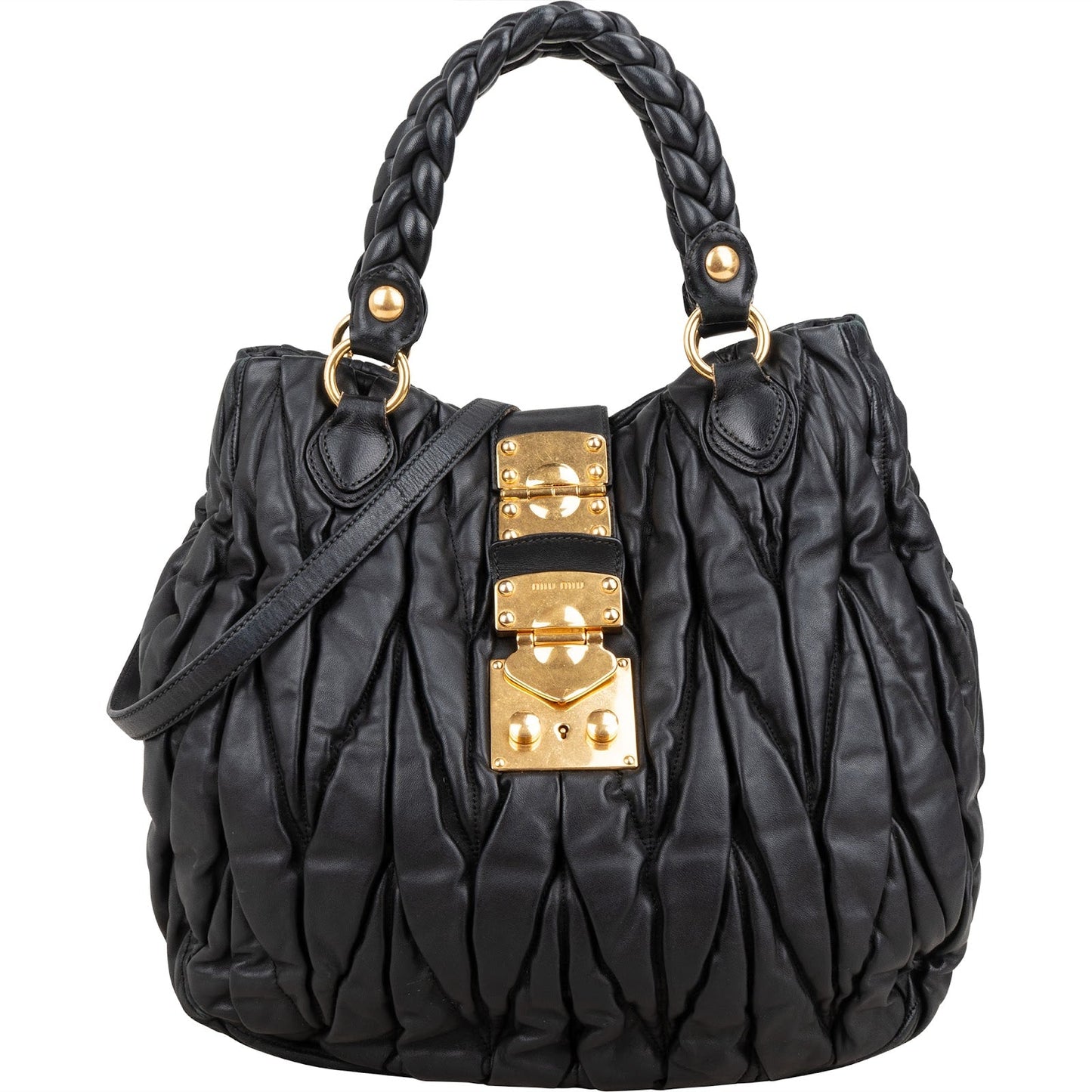 Miu Miu Matelassé Nappa Leather Coffer Handbag