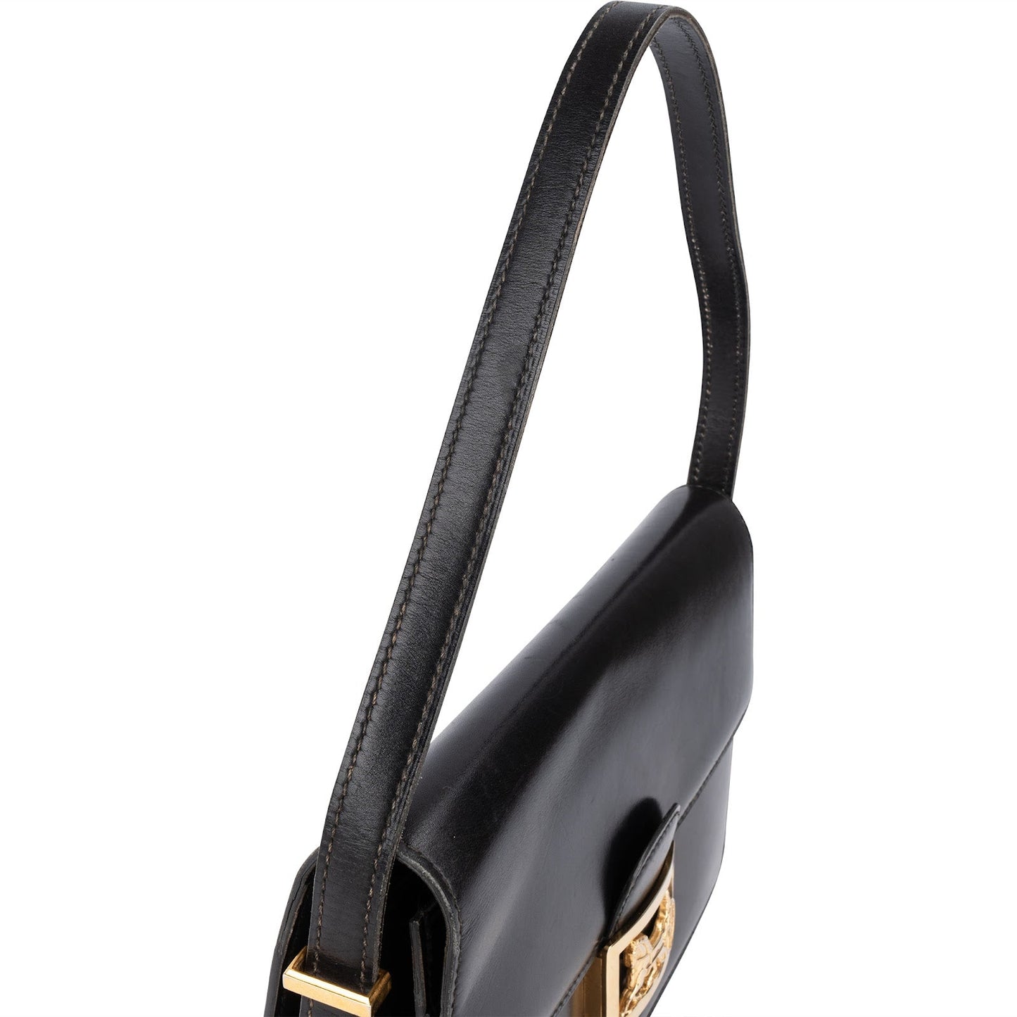 Celine Leather Vintage Horse Carriage Box Shoulder Bag