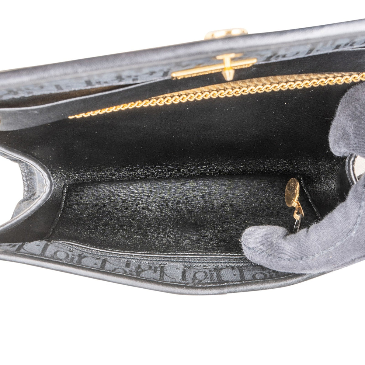 Christian Dior Monogram Oblique Canvas Vintage Chain Crossbody Bag
