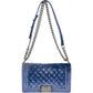 Chanel Blue Velvet Medium Boy Crossbody Bag