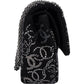 Chanel Sequin Embellished Woven CC Medium Double Flap Shoulder Bag