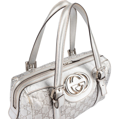 Gucci Leather Monogram Interlocking G Boston Bag Handbag