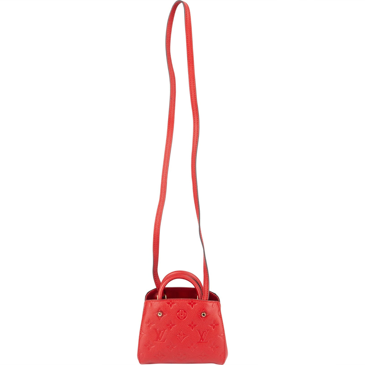 Louis Vuitton Leather Monogram Empreinte Nano Montaigne Crossbody Handbag